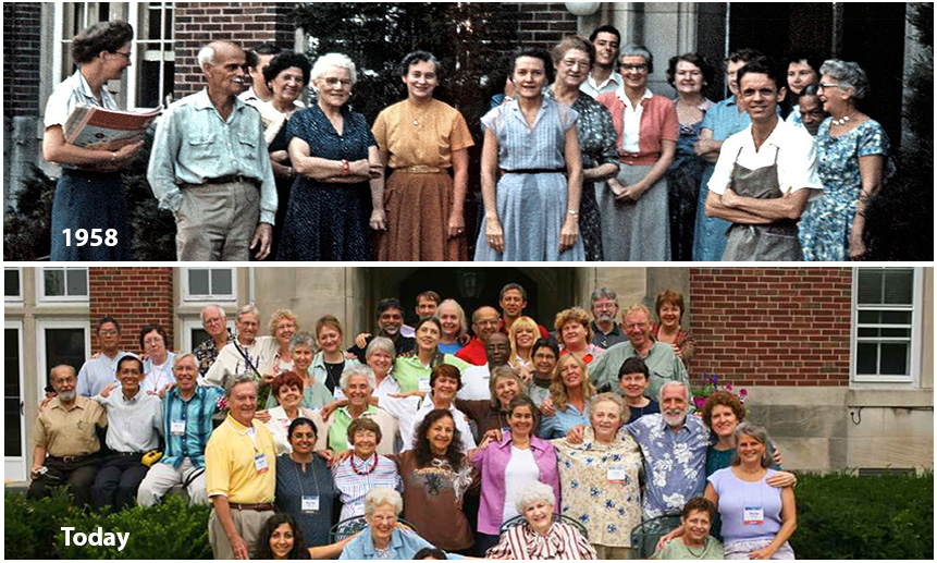 Theosophical Society - Community and Employees.  1958 and present day.  Your donation helps keep our community growing for decades to come and to provide seekers with spiritual and philosophical resources.  