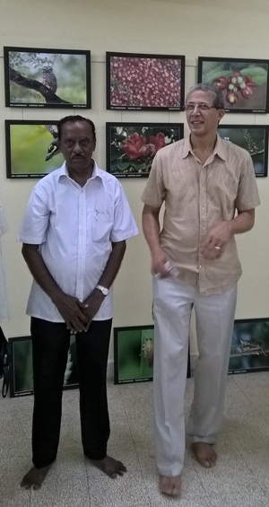 Theosophical Society - Dr. A. Chandrashekar Poses with Tim Boyd at the Adyar Libary photo exibition.